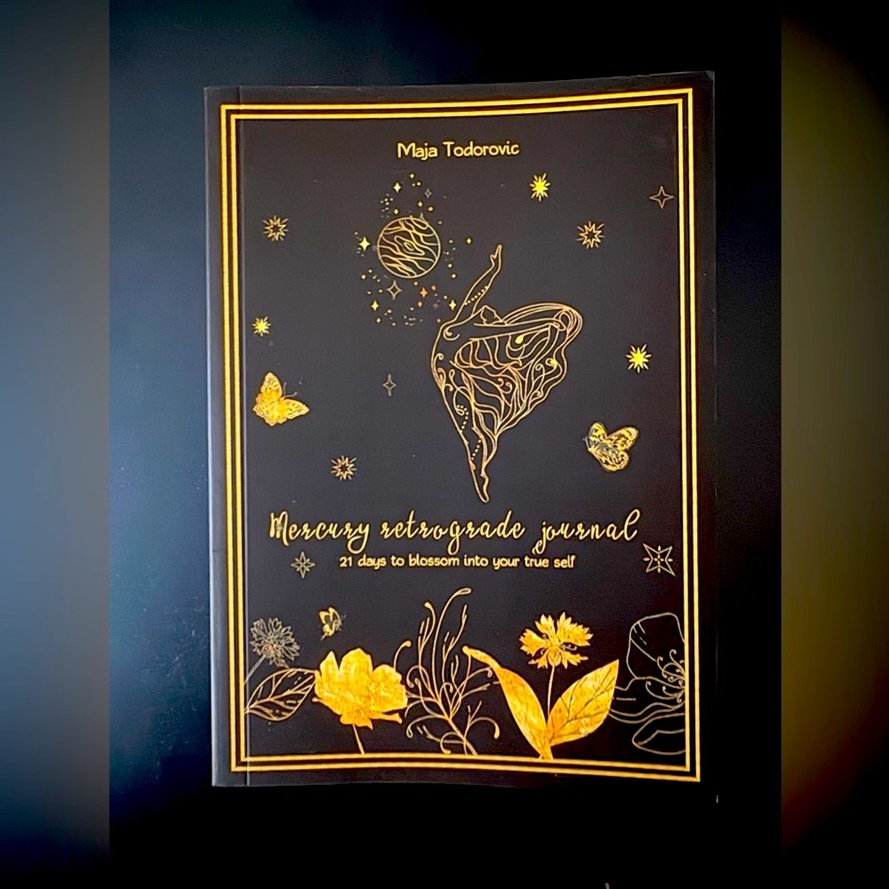 Mercury Retrograde Journal with Gold Accents